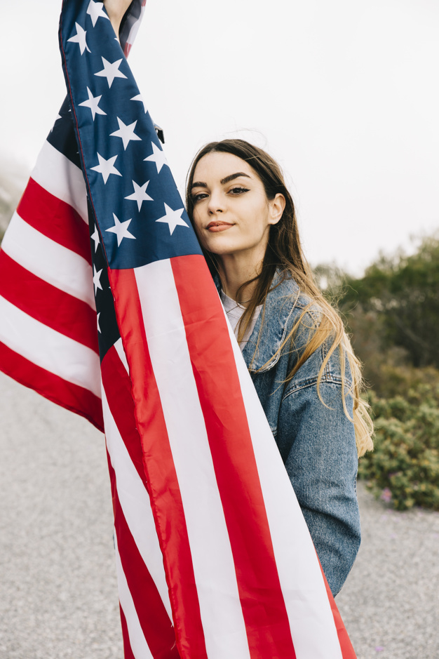 city,camera,fashion,independence day,hair,flag,cute,face,smile,garden,stars,person,modern,park,symbol,model,lady,usa,jeans,jacket