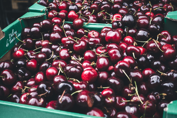 cherries,close up,farmers market,fresh,fruit,healthy,red,summer