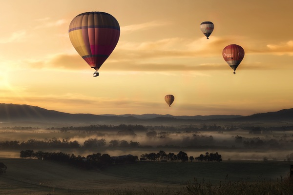 adventure,balloons,dawn,dusk,fields,flight,flying,foggy,HD wallpaper,hot air balloons,mist,ride,sky,sunrise,sunset,Free Stock Photo