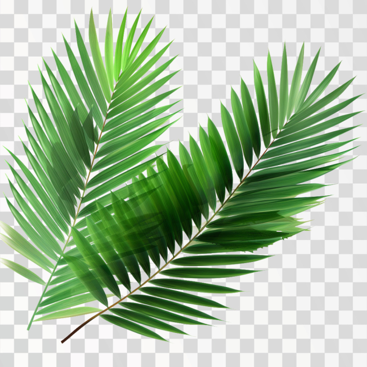 Free: Green tropical leaves PNG transparent background 
