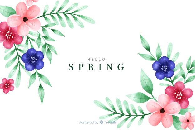Free: Spring background with watercolor flowers Free Vector - nohat.cc