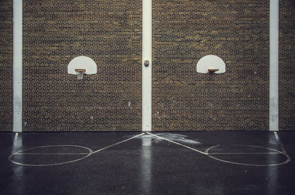  gym,sports,brick wall,basketball,high school, basketball nets