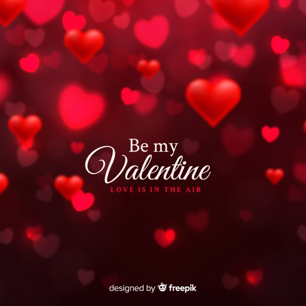 Free: Valentine's day blurred hearts background 