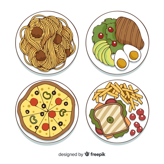 foodstuff,tomatoe,tasty,meatball,set,delicious,collection,fries,french,pack,chips,avocado,french fries,drawn,toast,spaghetti,dish,steak,eating,nutrition,diet,healthy food,eat,sandwich,pasta,vegetable,healthy,egg,meat,cooking,fruits,vegetables,hand drawn,kitchen,pizza,hand,food