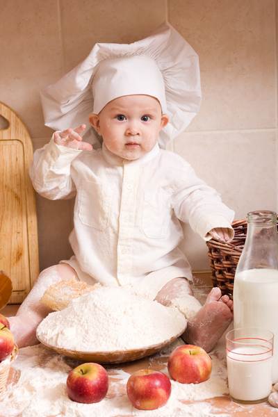chef,baby,child,milk,bakery,boy,bread,cook,cooking,costume,cuisine,cute,eggs,expressions,expressive,flour,food,funny,hat,infant,kid,kitchen,little,meal,nutrition,people,small