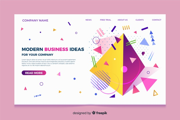 Free: Landing page with geometric shapes Free Vector - nohat.cc