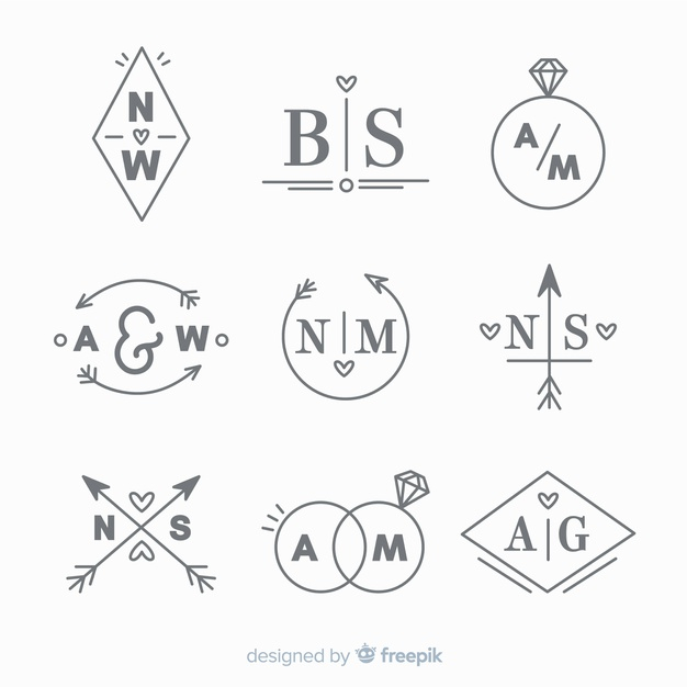Free: Collection of wedding monogram logos Free Vector 