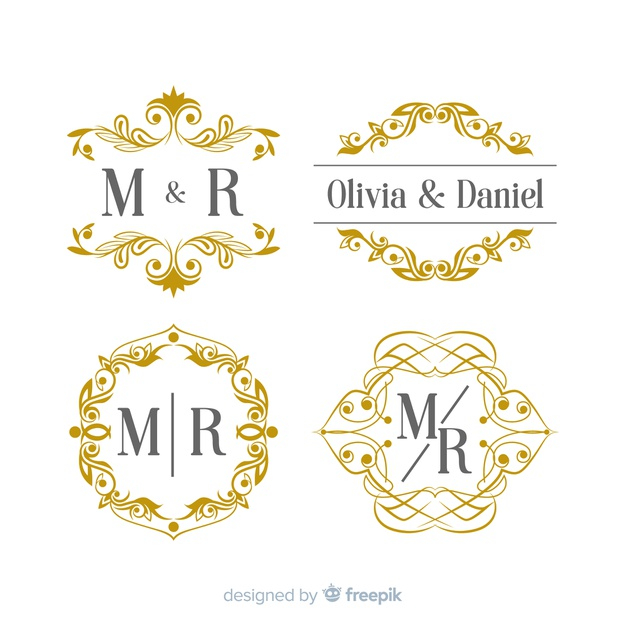Free: Collection of wedding monogram logos Free Vector 