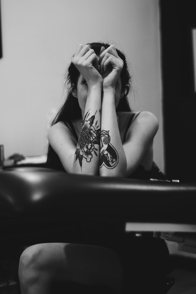 black and white,black-and-white,girl,hands,person,pose,tattoo,woman