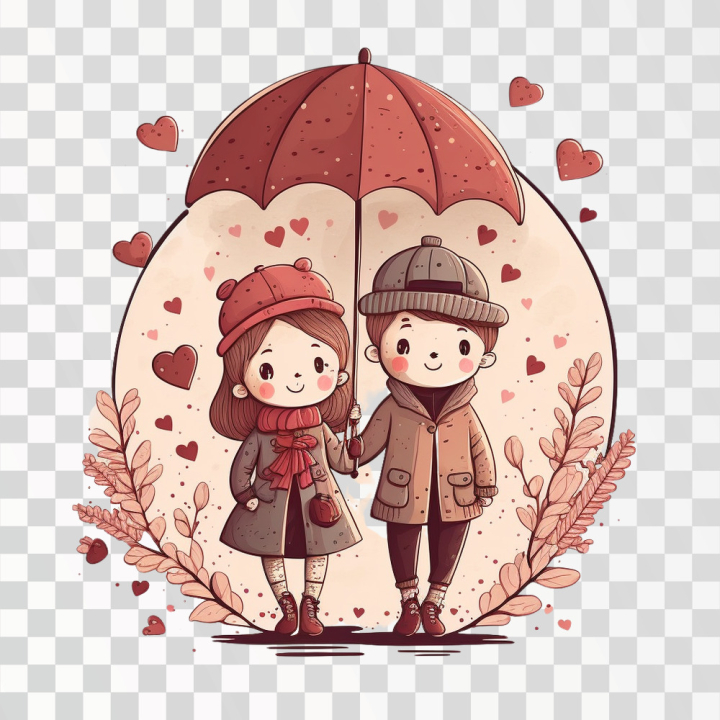 Free: A couple PNG image, transparent background, valentine concept -  