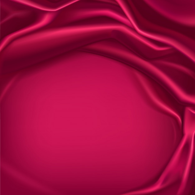Red silk with creases realistic background Vector Image