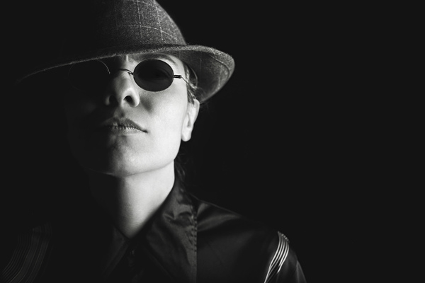 angry,black &amp; white,fashion,girl,hat,man,mobster,sunglasses,thug,tough,vintage
