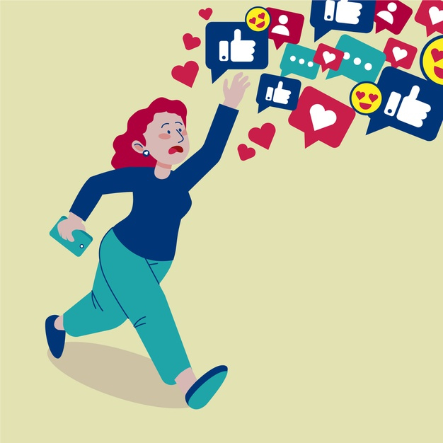 Free: Social media addicted person illustrated Free Vector - nohat.cc