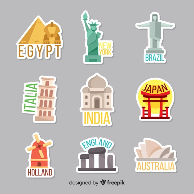travel,sticker,world,flat,stickers,tourism,vacation,trip,holidays,country,journey,pack,traveling,traveler,collection,set,monuments,countries,baggage,worldwide