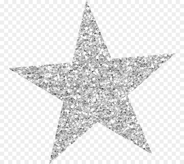 Silver glitter snowflakes and stars clipart PNG