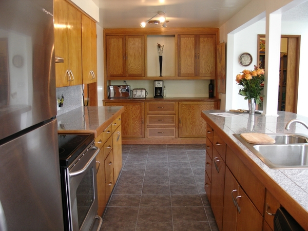 kitchen,remodel,retro,stainless,modern,galley,granite,staged,home,staging,stage