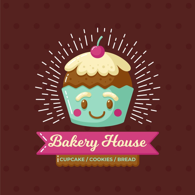 Free: Bakery cake logo with cupcake Free Vector - nohat.cc