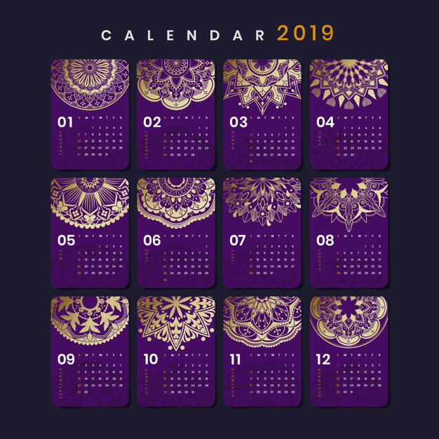 nineteen,two thousand nineteen,desk calendar 2019,calendar wall 2019,pocket calendar template,thousand,printed,illustrated,june,july,printable,april,organizer,february,may,two,deadline,annual,september,week,march,set,collection,month,pocket,january,august,calendar design,october,notification,november,desk calendar,year,violet,calendar 2019,date,planner,agenda,schedule,december,2019,poster design,desk,poster template,golden,yellow,purple,poster mockup,wall,graphic,graphic design,mandala,paper,template,design,gold,calendar,mockup,poster,pattern