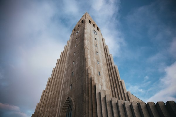  sky,tower,clock,icel,concrete,building,reykjavik, background