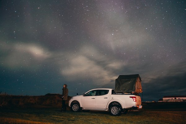  car,sky,tent,camp,night,stars,person,nature,starts, planet