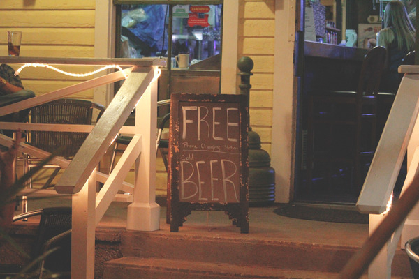 free,beer,sign,bar,typography,chalk,stairs,door,winndow,wood