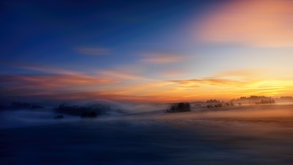 dawn,dusk,field,fog,foggy,HD wallpaper,scenic,sky,sunrise,sunset,Free Stock Photo