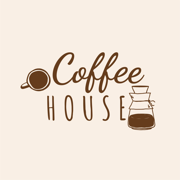 Coffee shop house logo Royalty Free Vector Image