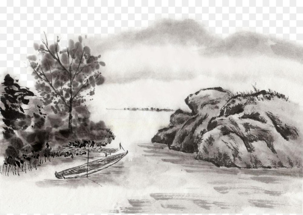 ink wash painting,landscape painting,chinese painting,painting,india ink,drawing,brush,ink brush,ink,art,photography,calligraphy,visual arts,inlet,monochrome photography,tree,stock photography,water,landscape,artwork,monochrome,black and white,png