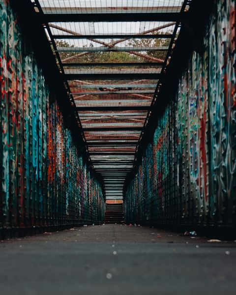 spooky,halloween,dark,color,colour,colorful,old,wall,texture,tunnel,metal,grate,graffiti,sheffield,urban,grunge,hall,path,spray,paint,stair,free pictures