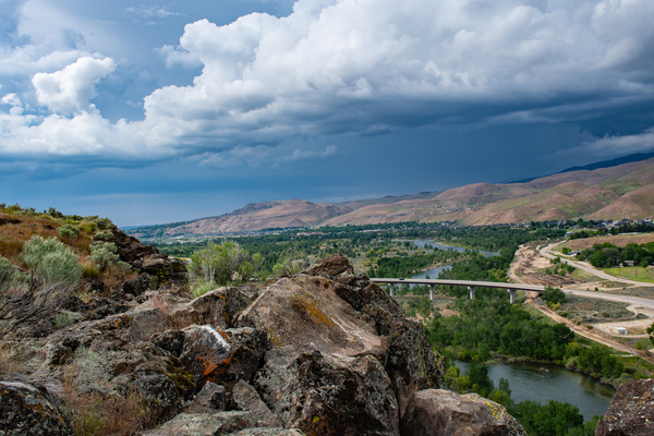 bridge,clouds,daylight,hills,landscape,mountains,nature,outdoors,river,roads,rocks,scenic,sight,trees,water