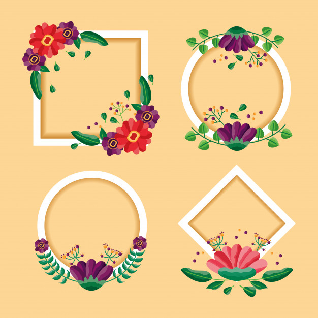 Floral concept of circle frame Royalty Free Vector Image