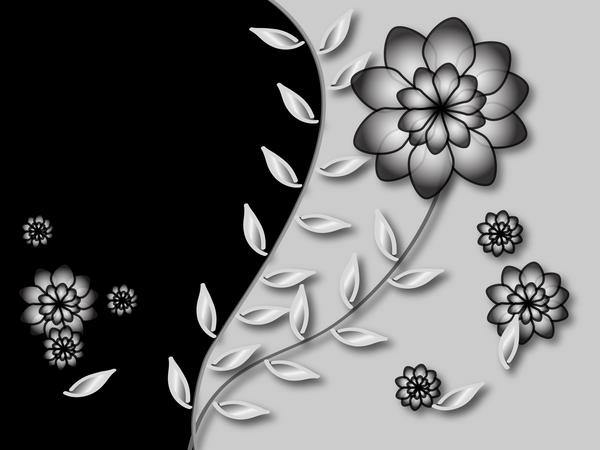 background,abstract,flower,flowers,black,white