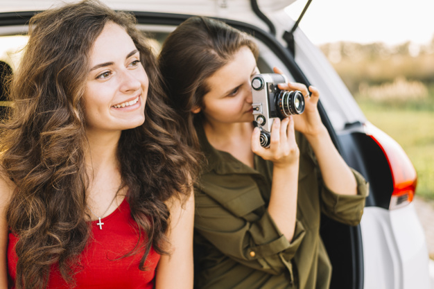 car,travel,summer,green,camera,nature,road,sky,red,smile,happy,holiday,clothes,happy holidays,modern,adventure,fun,vacation,auto,trip