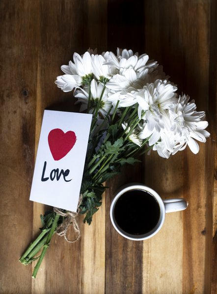  love,coffee,flowers,morning, flatlay