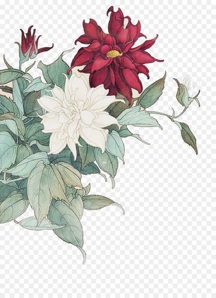 peony,paeonia lactiflora,moutan peony,red,white,flower,floral design,painting,chinese herbology,art,zhang daqian,plant,flora,petal,floristry,flower arranging,dahlia,flowering plant,png