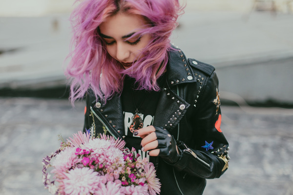 adult,beautiful,beauty,black leather jacket,bouquet,brunette,close-up,color,face,fashion,female,festival,flowers,fun,girl,glamour,gothic,hair,lady,leather jacket,lipstick,model,outdoors,people,person,photoshoot,pink,portrait,pretty,rock,street,summer,winter,woman,young,Free Stock Photo
