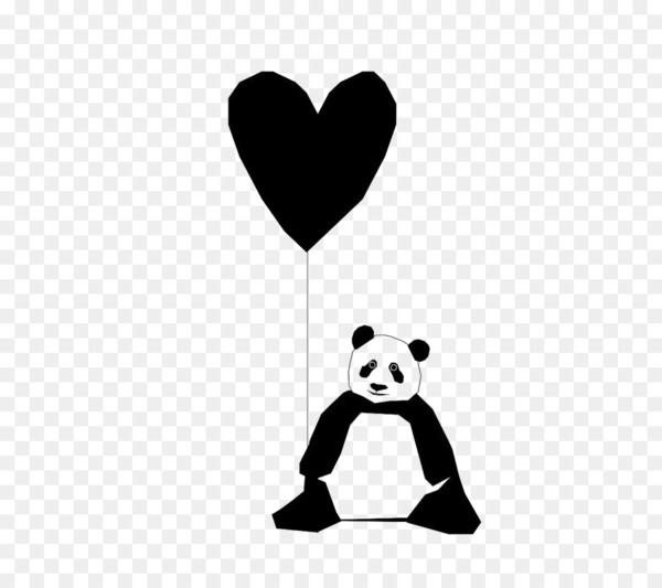 giant panda,bear,paper,printing,monochrome,black and white,printmaking,poster,art,sun printing,child,cuteness,color,heart,monochrome photography,png