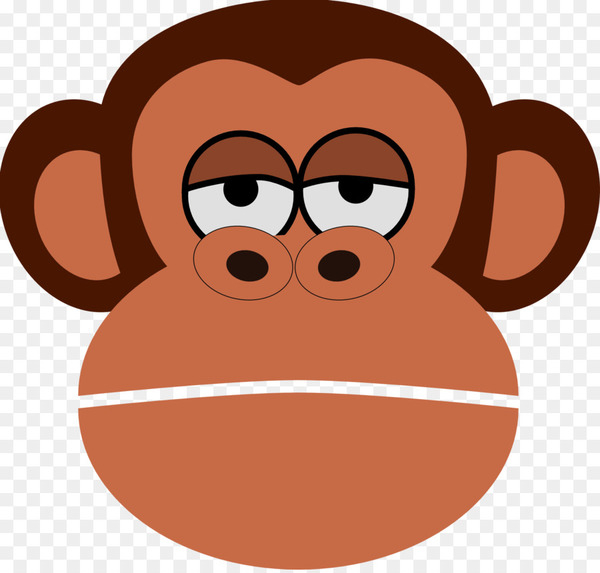 Cute Funny Cartoon Confused Monkey Head Bear Character Doodle Animal Drawing