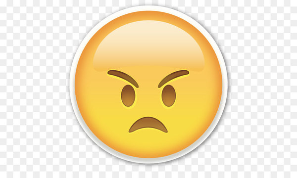 emoji,anger,annoyance,sticker,emoticon,computer icons,smiley,iphone,face,emotion,illustration,yellow,nose,orange,smile,happiness,icon,png