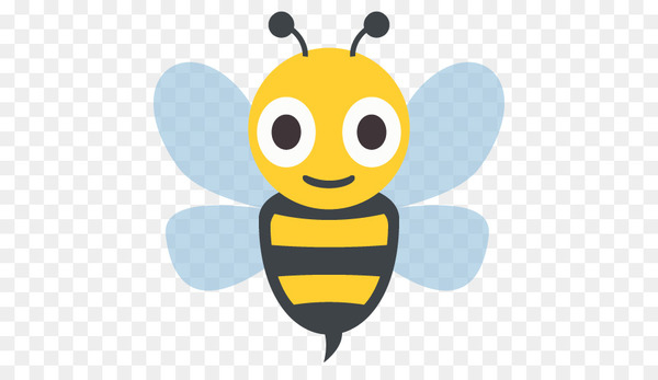 bee,emoji,honey bee,emoticon,sticker,beehive,sms,text messaging,iphone,smiley,honeycomb,swarming,meaning,computer icons,ladybird,pollinator,yellow,insect,smile,invertebrate,membrane winged insect,png