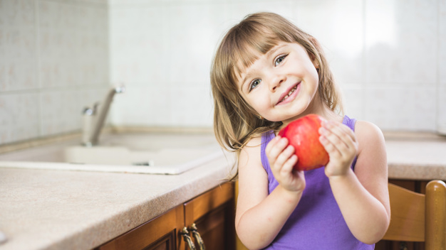 food,people,kitchen,hair,red,fruit,health,cute,smile,happy,kid,child,human,apple,person,organic,healthy,eat,healthy food,diet