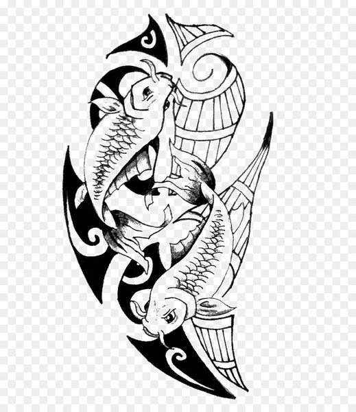 Tribal Tattoo Art with Zodiac Sign Pisces Stock Vector - Illustration of  graffiti, icon: 157972611