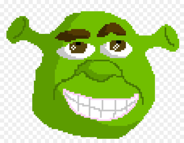 pixel art,shrek,smiley,art,mouth,character,green,face,facial expression,yellow,smile,leaf,head,plant,organism,grass,fictional character,emoticon,tree,jaw,png