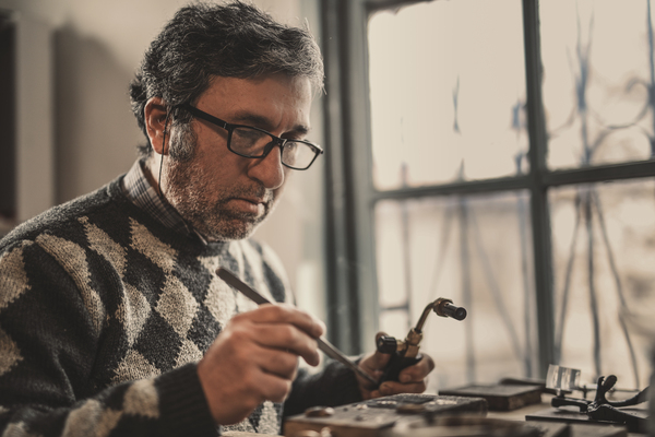 adult,daylight,eyeglasses,eyewear,face,facial expression,facial hair,fashion,glass window,indoors,man,outfit,person,room,tools,wear,working,workshop,Free Stock Photo