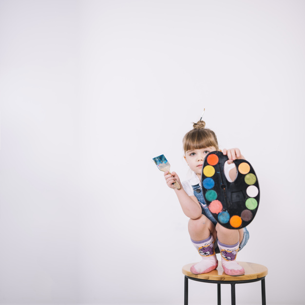 hand,education,camera,paint,brush,space,cute,color,rainbow,wall,kid,child,room,square,white,creative,paint brush,sweet,chair,wooden