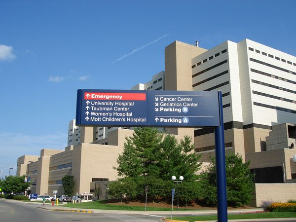hospital,board,building,sky