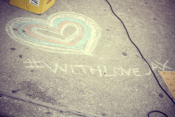 with,love,chalk,path,concrete,sign,graffiti,street,travel,heart,rainbow,colors
