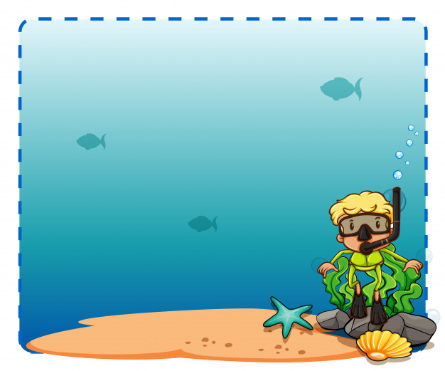 seabed,reef,goggles,diver,starfish,coral,theme,diving,underwater,shell,sand,bubbles,stone,ocean,board,square,waves,fish,sea,cartoon,blue,paper,border,water,frame