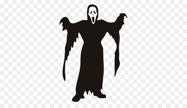 ghostface,robe,ghost,costume,scream,halloween costume,child,hood,halloween,cloak,mask,clothing,scream 4,silhouette,fictional character,mythical creature,male,black and white,png