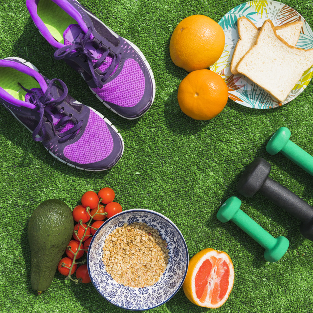 background,food,green,fitness,green background,fruit,gym,grass,orange,sports,bread,shoes,orange background,food background,healthy,plate,exercise,healthy food,background green,shadow